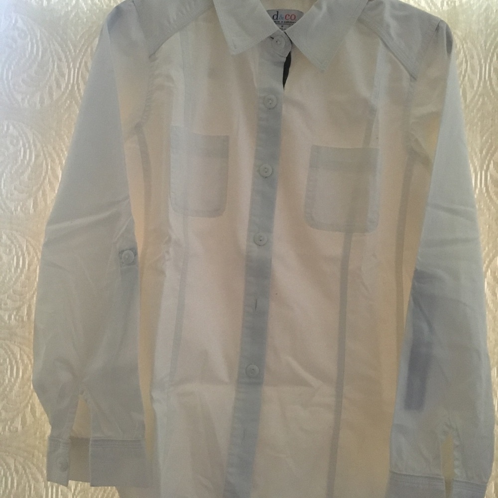 Denim+company white blouse with long sleeves